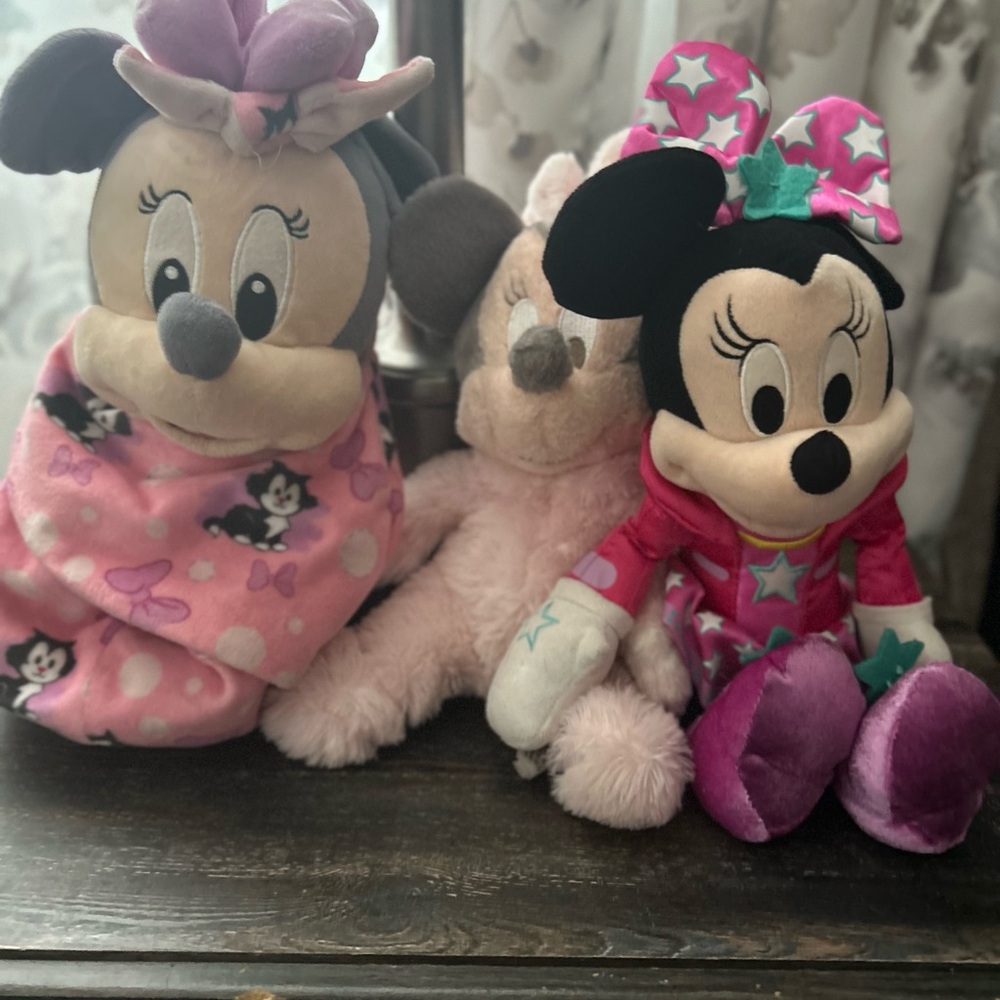 Disney Minnie Mouse Plush Trio - Pink and Purple